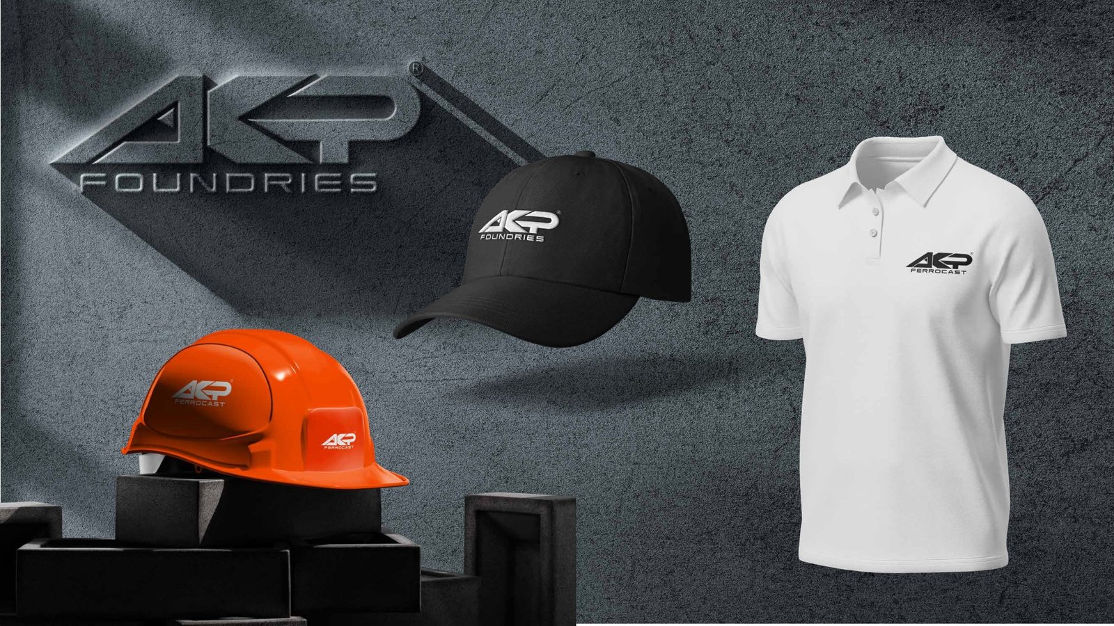 AKP Ferrocast and AKP Foundries workwear and merchandise mockup