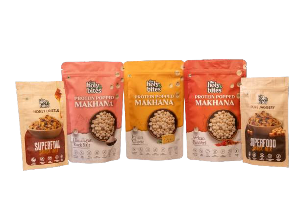 The Holy Bites Protein Popped Makhana product range