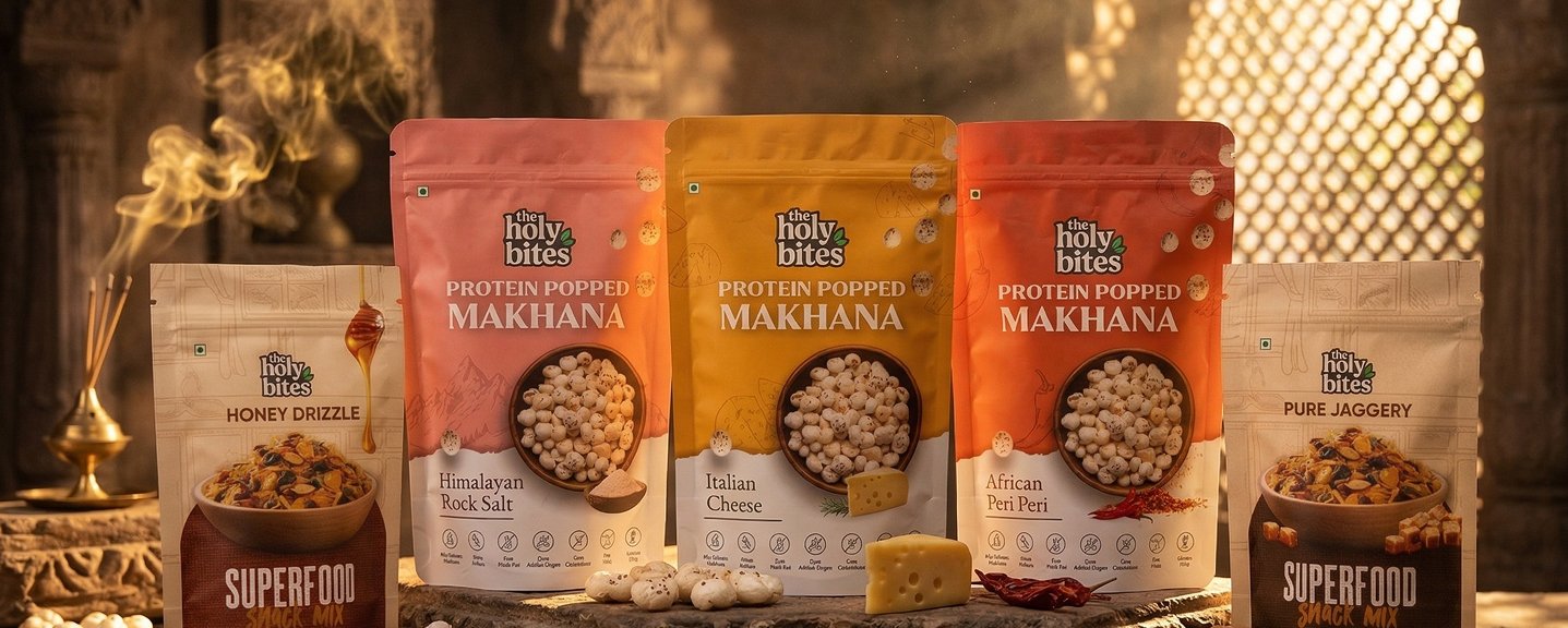 The Holy Bites - Protein Popped Makhana product range